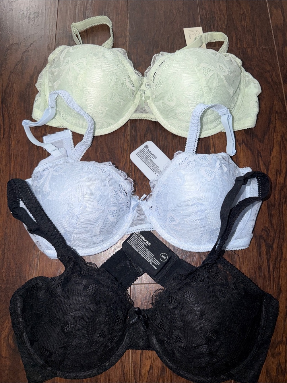 NWT Lace Bra Lot of 3 Underwire 38B Underwire Push Up